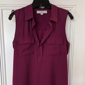 LOFT plum sleeveless top